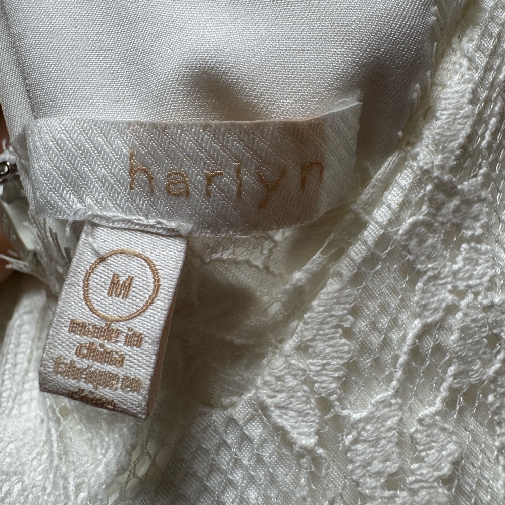 HARLYN Bridal White Lace Sleeveless Jumpsuit with full length pant size Medium - Picture 4 of 11